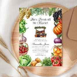 She's Fresh Off The Market Gingham Bridal Shower Einladung