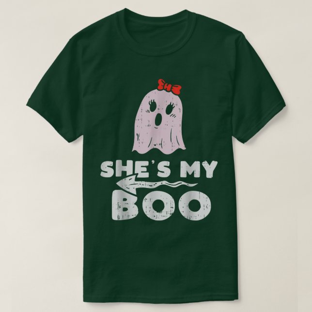 Shes My Boo Cute Matching Couple Halloween Costume T-Shirt (Design vorne)