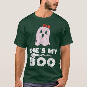 Shes My Boo Cute Matching Couple Halloween Costume T-Shirt