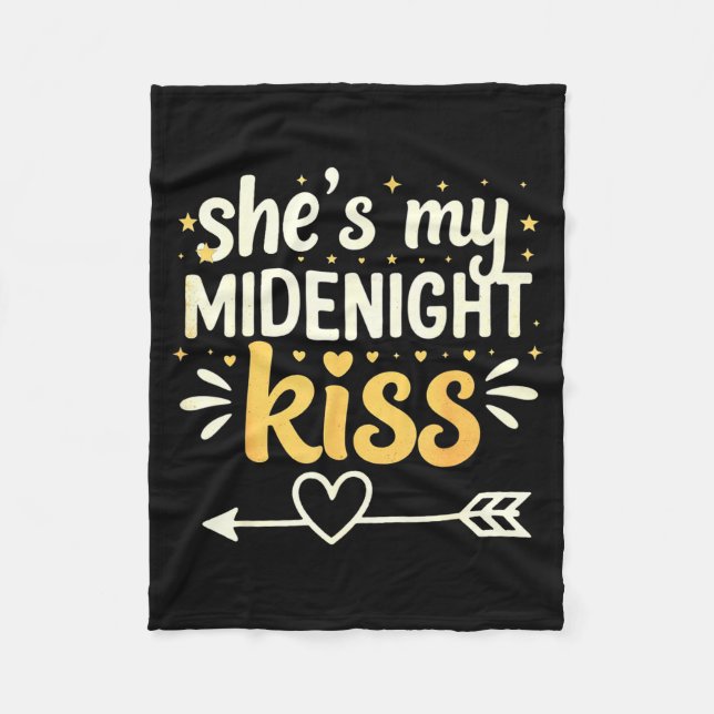 She's My Midnight Kiss Happy New Year Matching Cou Fleecedecke (Vorderseite)