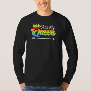 Shes my Queen Pride Lgbt Gay Lesbian Couple Matchi T-Shirt