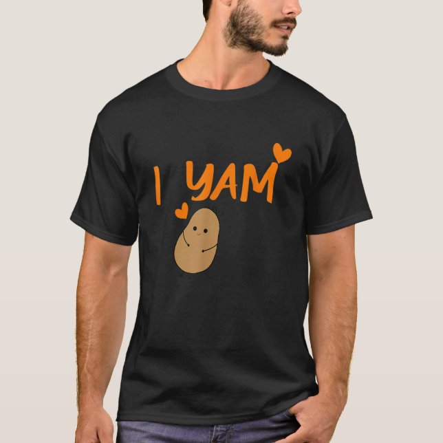 She's My Sweet Potato I Yam Set Couples Thanksgivi T-Shirt (Vorderseite)