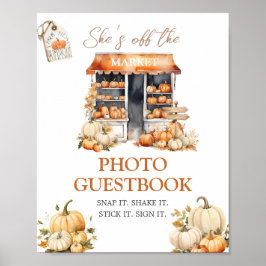 She's Off The Market Fall Pumpkin Photo Guestbook Poster