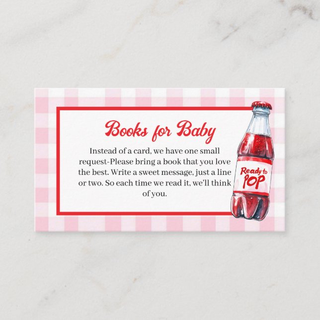 She's Ready to Pop Baby Shower Books for Baby  Begleitkarte (Vorderseite)