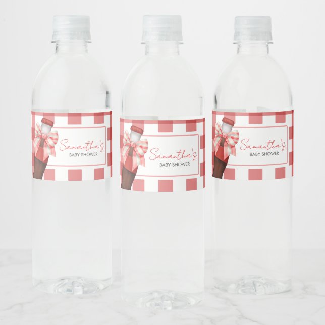 She's Ready to Pop Baby Shower Wasserflaschenetikett (Flaschen)