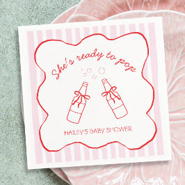 She's Ready To Pop Soda Bottle Baby Shower Serviette