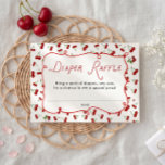 She's the Cherry on top Diaper Raffle  Begleitkarte<br><div class="desc">Encourage guests to bring diapers for a chance to win a prize with this editable cherry themed diaper raffle ticket card.</div>