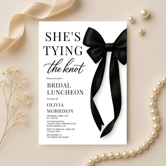 She's Tying The Knot Bow Bridal Luncheon  Einladung (Von Creator hochgeladen)