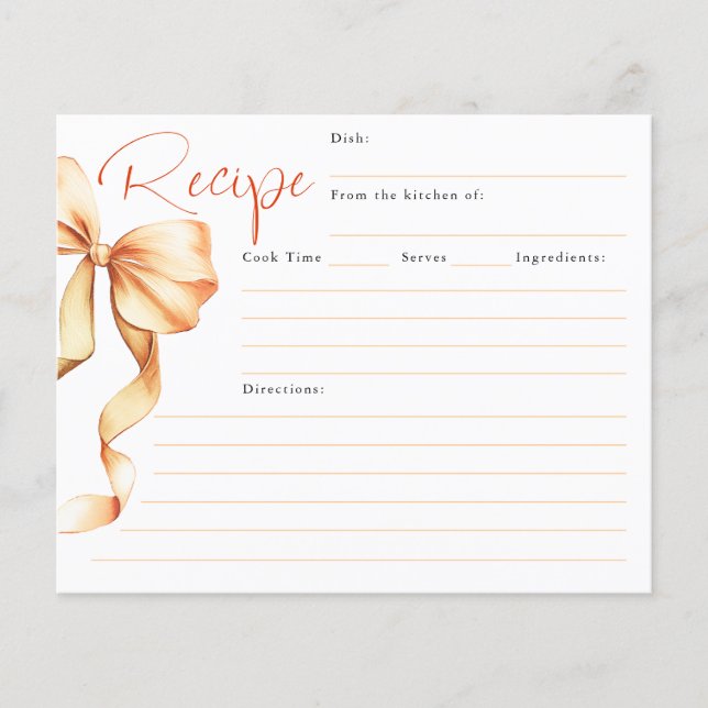 She's Tying the Knot Bow Bridal Recipe Card (Vorderseite)