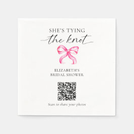She's Tying the Knot Bridal Shower QR Photo Share Serviette