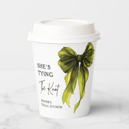 She's Tying The Knot Chartreuse Bow Bridal Shower Pappbecher