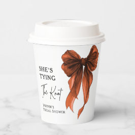 She's Tying The Knot Orange Bow Bridal Shower Pappbecher