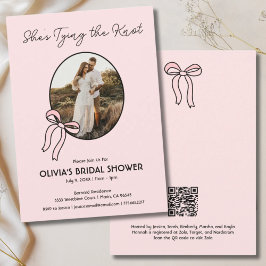 She's Tying the Knot Pink Bow Bridal Shower Invite Einladung