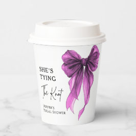 She's Tying The Knot Purple Bow Bridal Shower Pappbecher