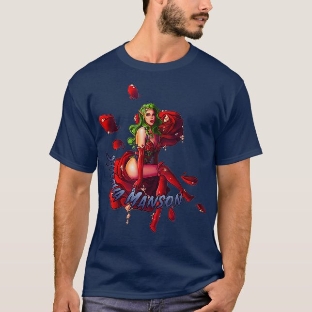 Shesha Manson Fantasy Elf Drag Queen Rose Look T-Shirt (Vorderseite)