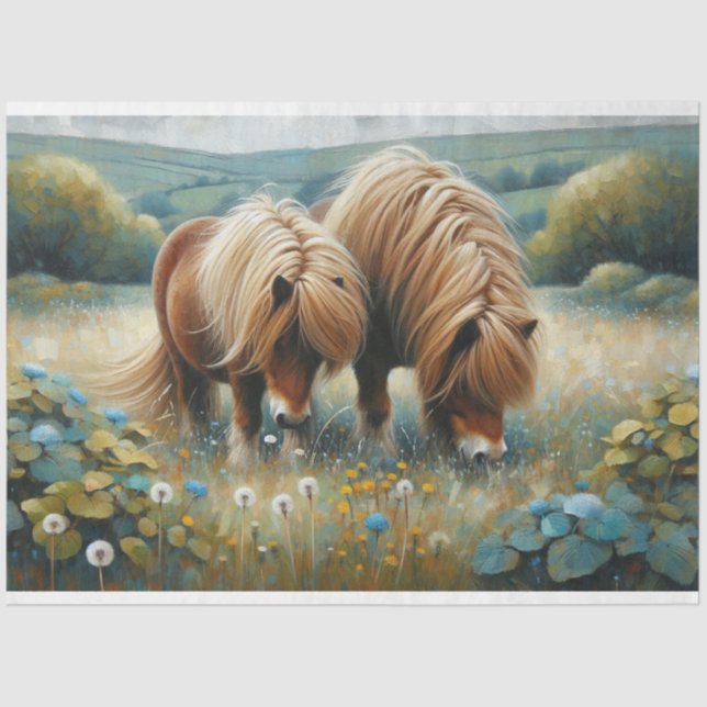 Shetland Pony Decoupage Tissue Paper Seidenpapier (Vorderseite)