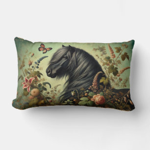 Shetland Pony Floral Vintag Lumbar Cushion Lendenkissen