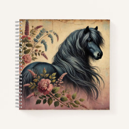 Shetland Pony Vintag Spiral Bound Notebook Notizbuch