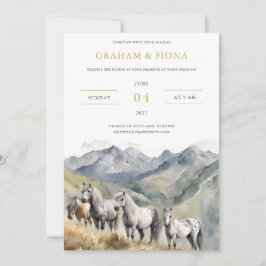 Shetland Pony Watercolor Invitation Einladung
