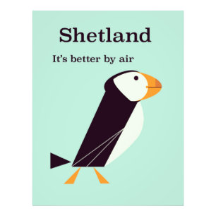 Shetland Puffin Vintage Fotodruck