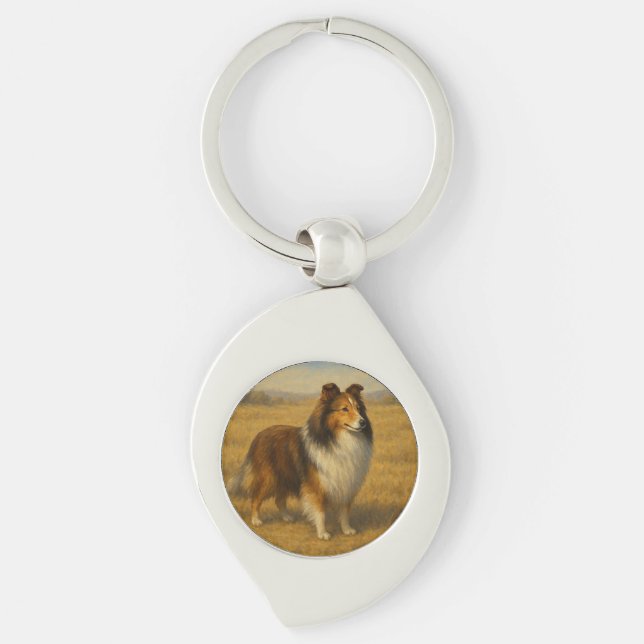 Shetland-Schäferhund Schlüsselanhänger (Vorderseite)