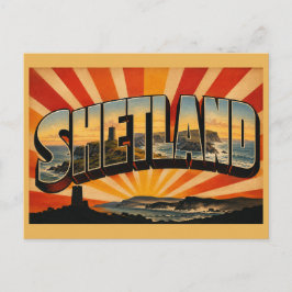 Shetland Schottland Vintage Reise Kunst Postkarte