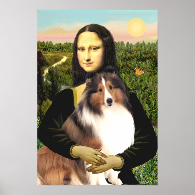 Shetland Sheepdog 7b - Mona Lisa Poster (Vorne)
