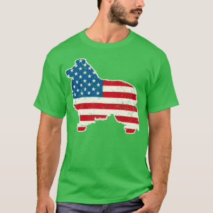 Shetland Sheepdog American Flag 4. Juli für Me T-Shirt