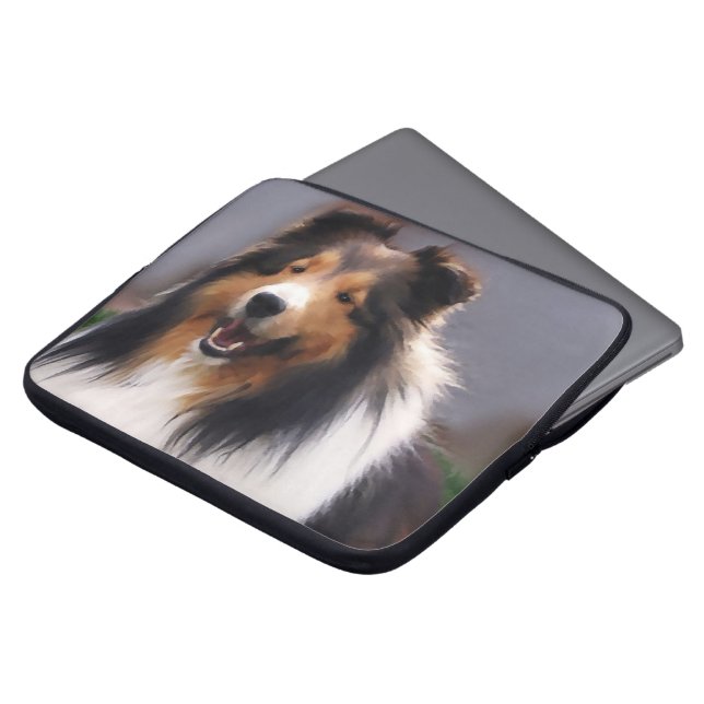Shetland Sheepdog Art Laptopschutzhülle (Vorne Oben)