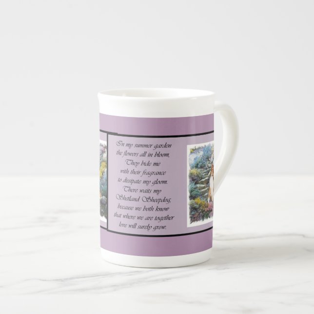 Shetland Sheepdog Art Prozellantasse (Vorderseite Rechts)