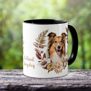 Shetland Sheepdog Autumn Kreath Tasse