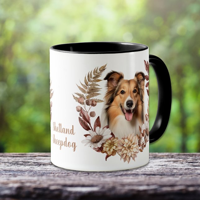 Shetland Sheepdog Autumn Kreath Tasse (Von Creator hochgeladen)