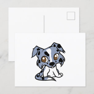 Shetland Sheepdog Blue Merle und White Cartoon Postkarte