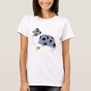 Shetland sheepdog blue merwhite and tan silo.pn T-Shirt