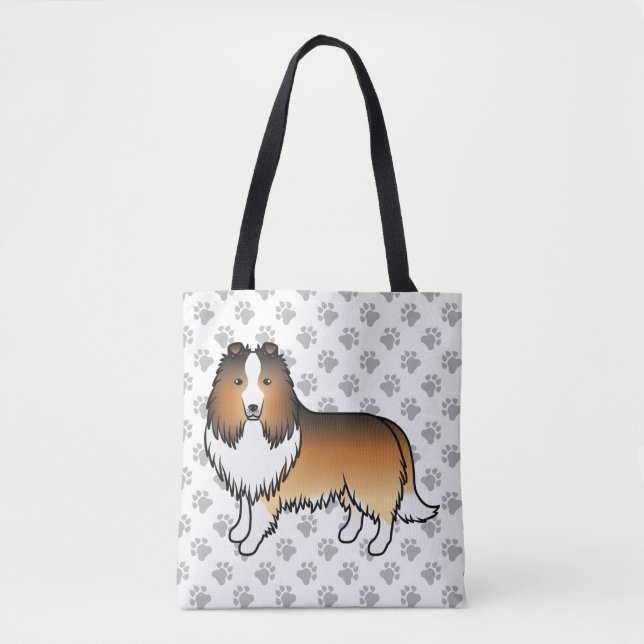 Shetland Sheepdog-Cartoon Dog & Paws (Vorderseite)