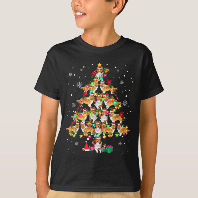 Shetland Sheepdog Christmas Tree Funny Sheltie Chr T-Shirt (Vorderseite)