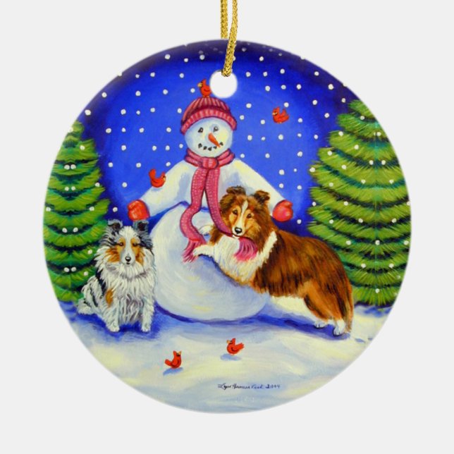Shetland Sheepdog Circle Ornament (Vorne)