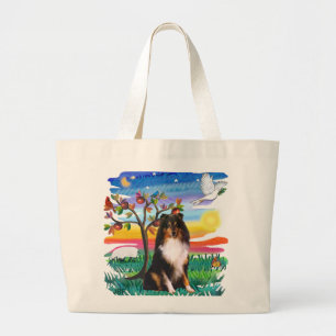 Shetland Sheepdog (dreifarbig) Jumbo Stoffbeutel