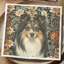 Shetland Sheepdog Dreifarbig Sheltie Vintage Flora