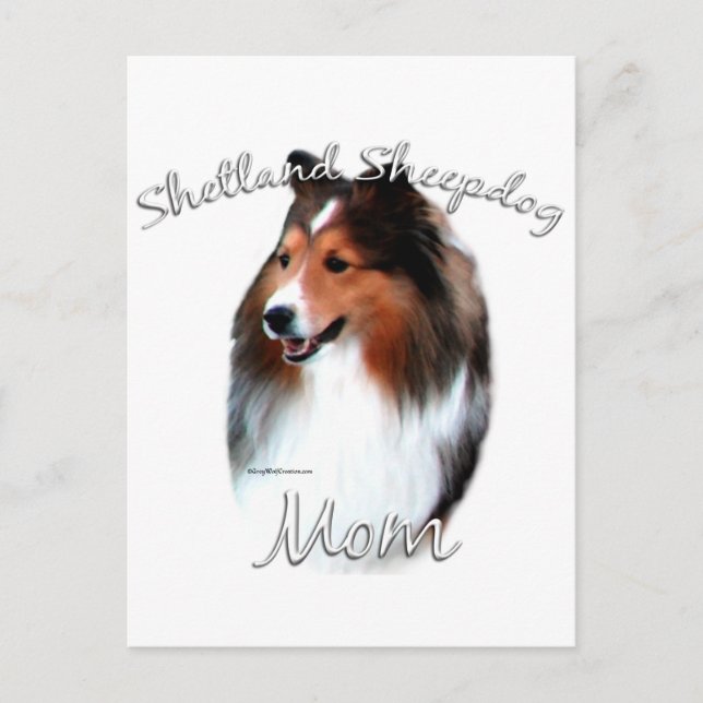 Shetland Sheepdog (Einmal) Mama 2 Postkarte (Vorderseite)