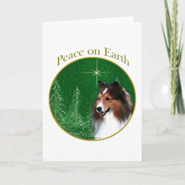 Shetland Sheepdog (Einmal) Peace Feiertagskarte (Vorderseite)