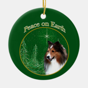 Shetland Sheepdog (Einmal) Peace Keramik Ornament