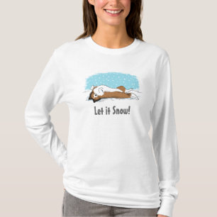 Shetland Sheepdog Feiertag Schnee Hund Sheltie Lie T-Shirt