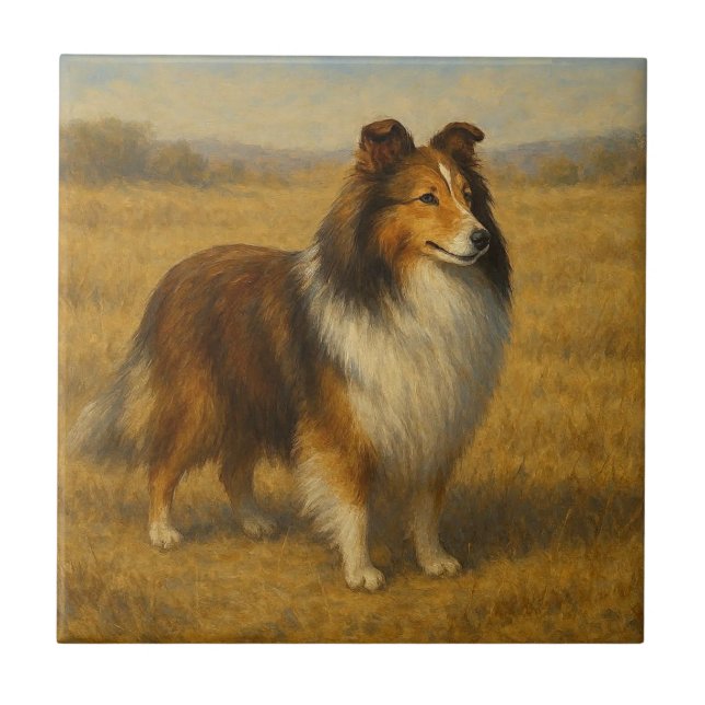 Shetland Sheepdog Fliese (Vorderseite)