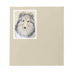 Shetland Sheepdog-Gemälde - Süße originelle Hundek Notizblock