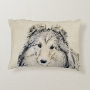 Shetland Sheepdog-Gemälde - Süße originelle Hundek Zierkissen