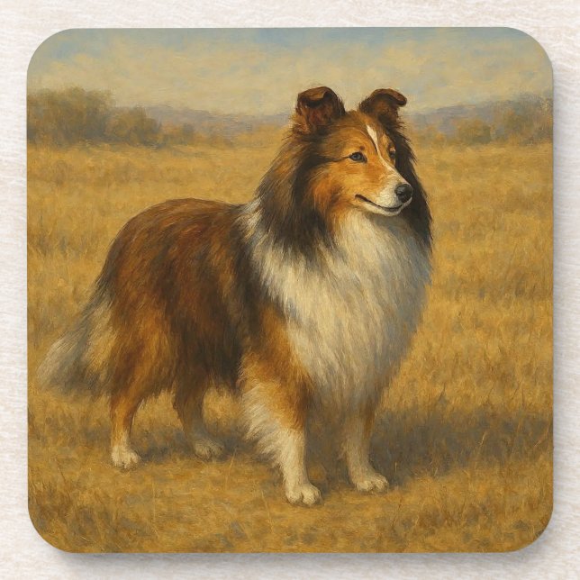 Shetland Sheepdog Getränkeuntersetzer (Vorderseite)