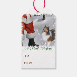 Shetland Sheepdog glaubt Weihnachten Geschenkanhänger