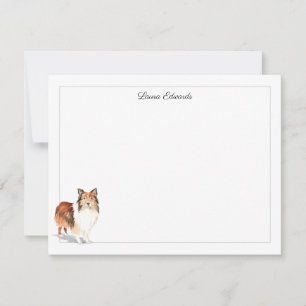 Shetland Sheepdog Grau Border Personalisiert Mitteilungskarte
