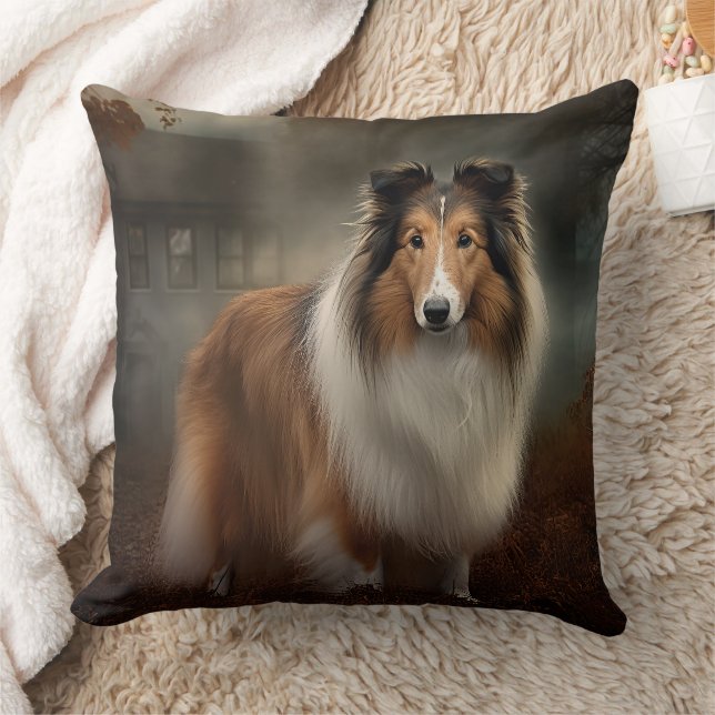 Shetland Sheepdog Halloween Beängstigend Kissen (Decke)